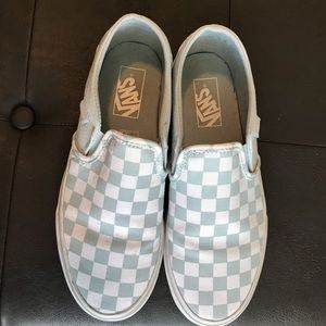 Teal Checkered Vans